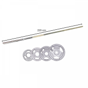 Halterset 65 kg - 220 cm - 30 mm - Gietijzer