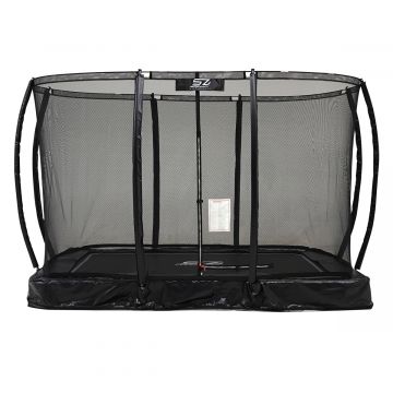 Trampoline - Senz Sports J5000 Series - 214 x 305 cm - Rechthoekig - Zwart - Inbouw - Vooraanzicht